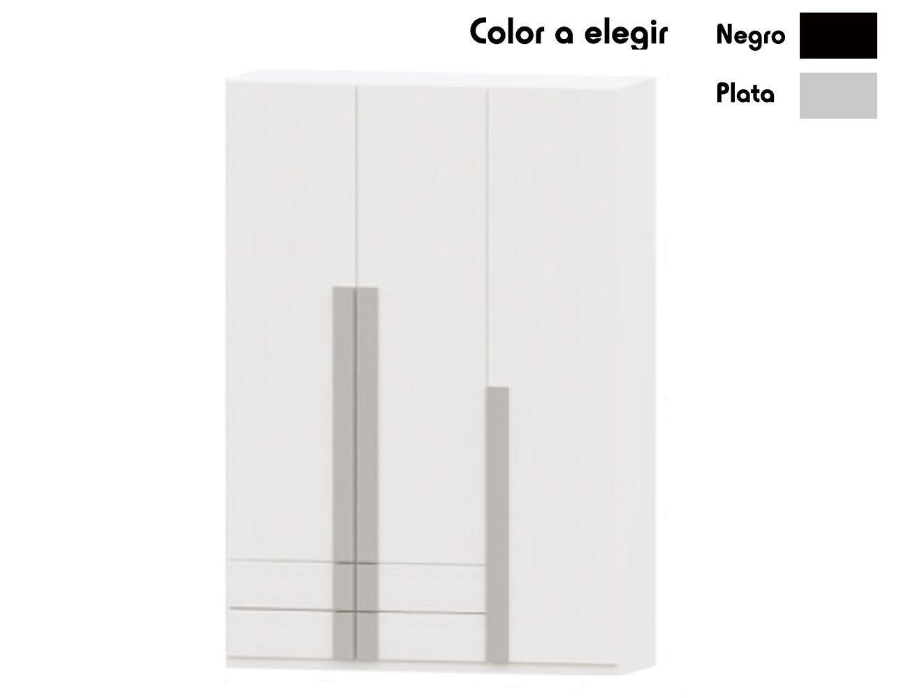 Armario 3p 2c blanco