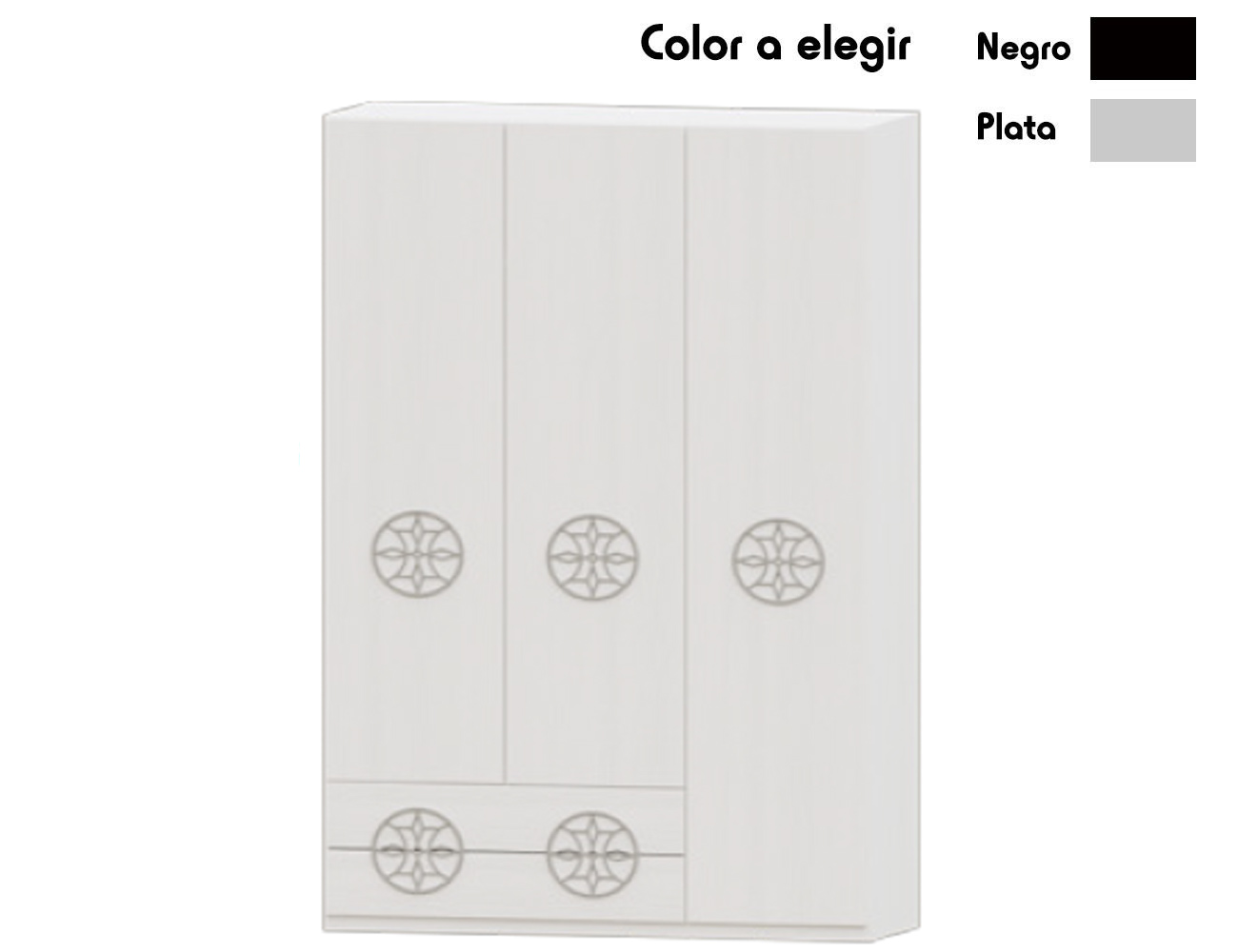 Armario 3p 2c blanco1