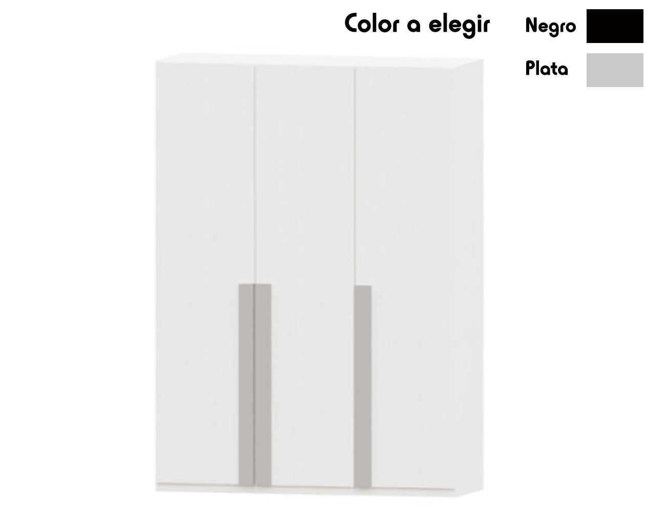 Armario 3p largas blanco