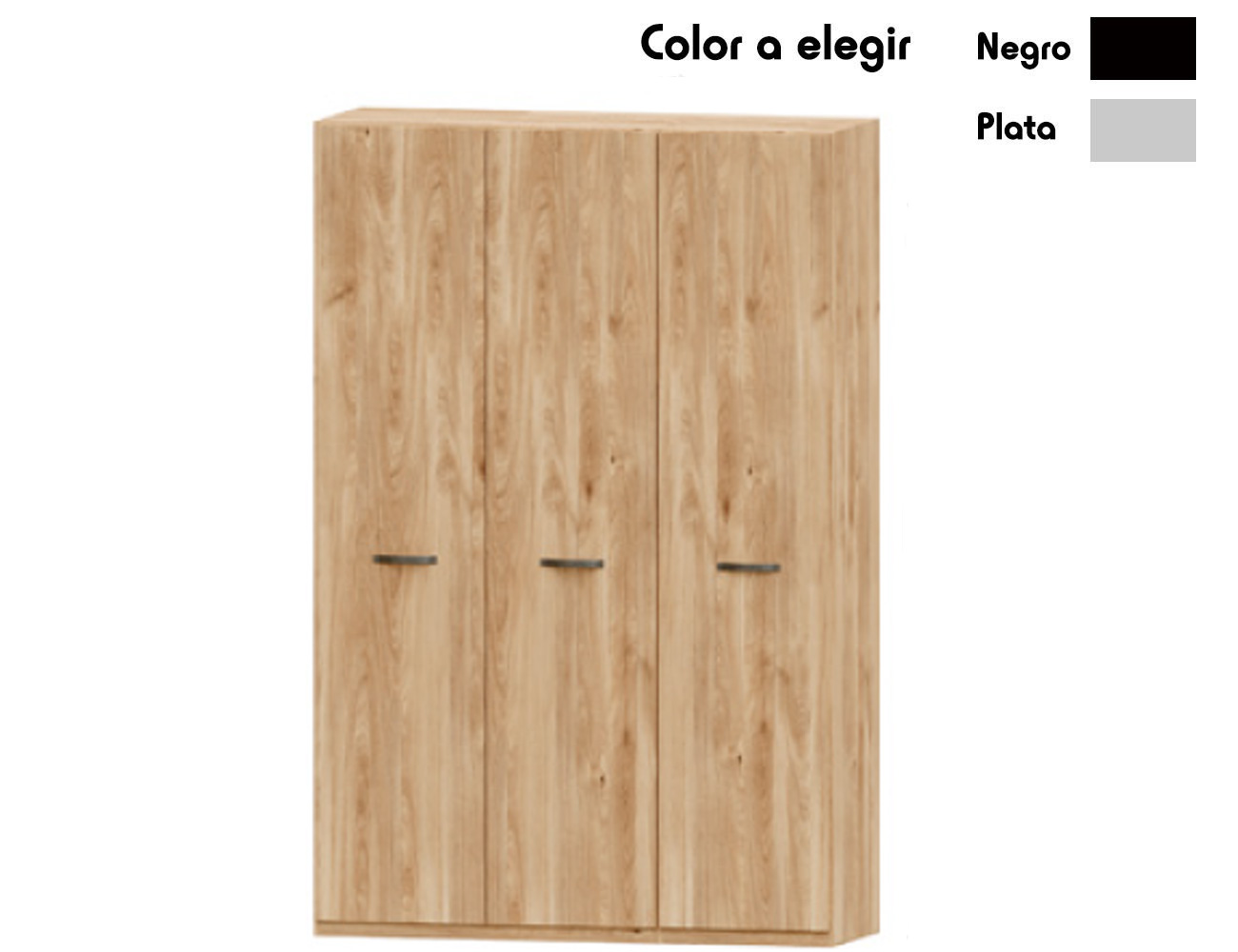 Armario 3p largas roble