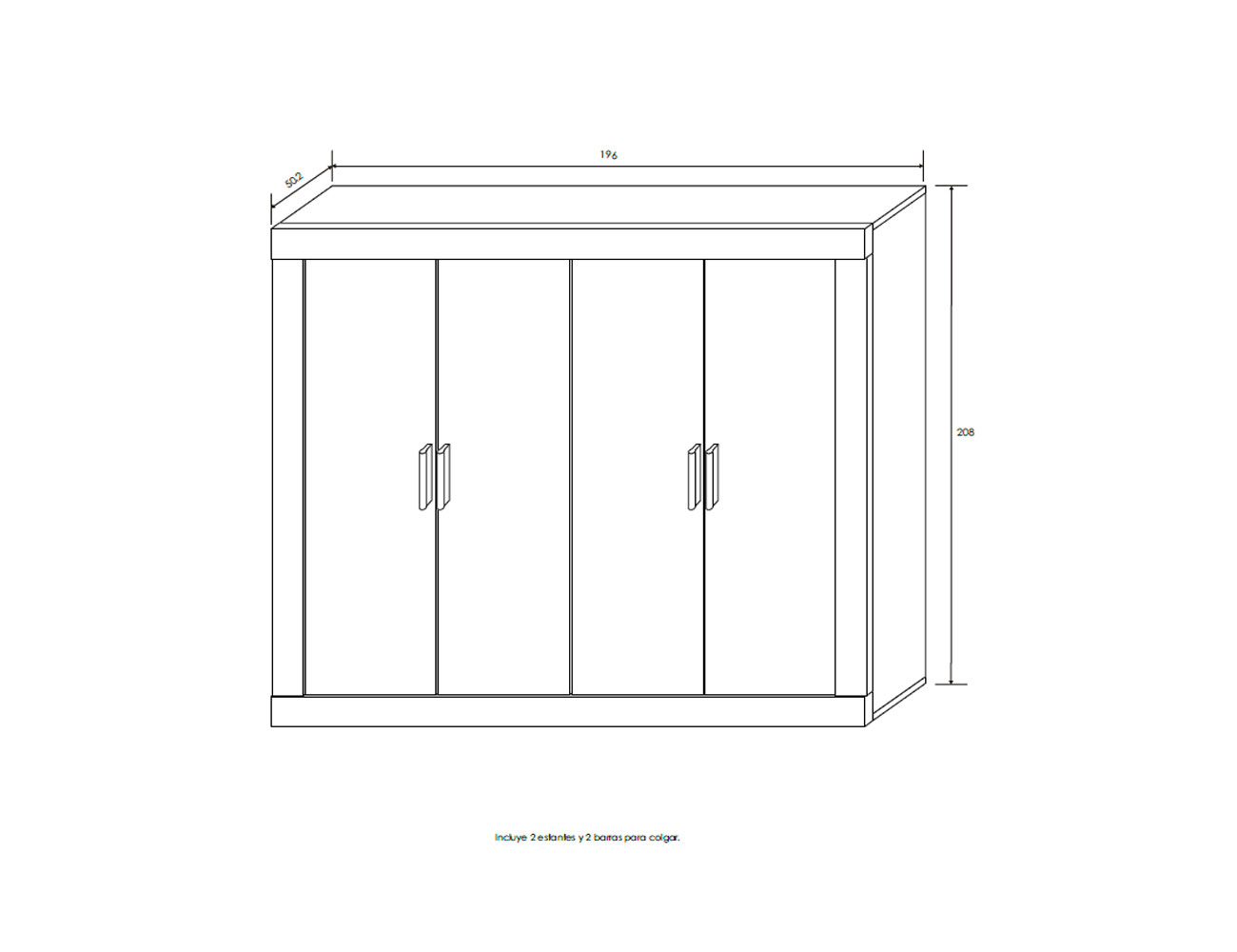 Armario 4 puertas abatibles andersen pino y roble2