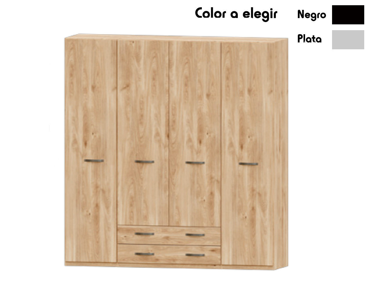Armario 4p 2c roble