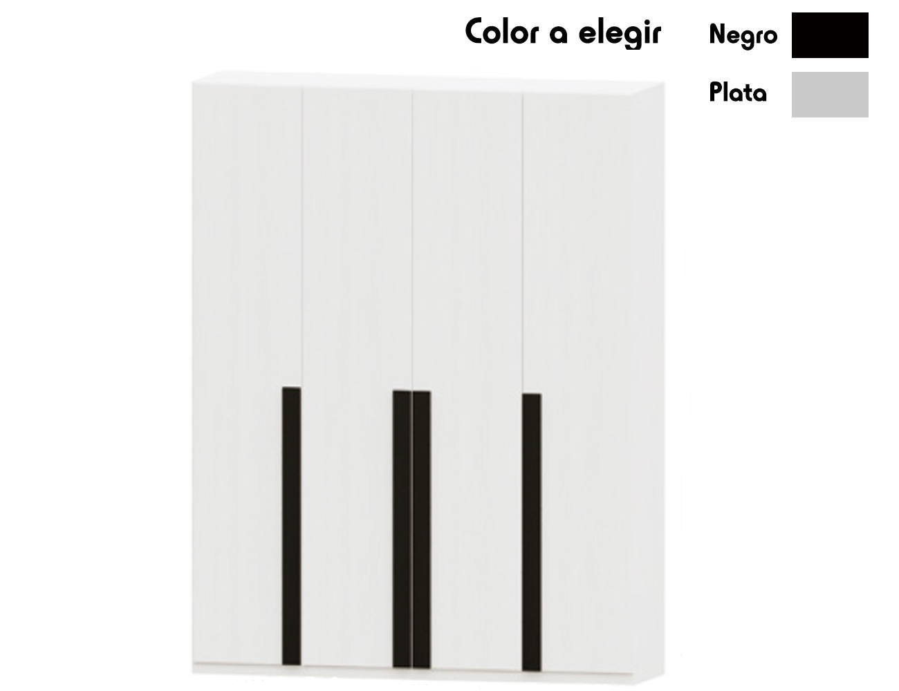 Armario 4p largas blanco