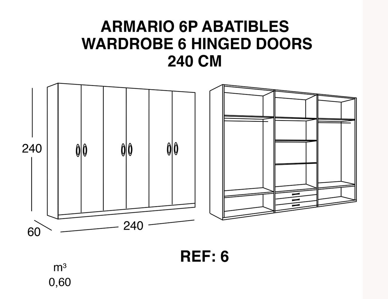 Armario 6p abatibles 240