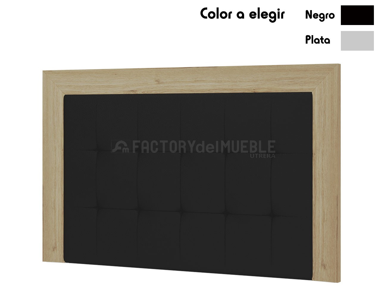 Cabecero capitone roble