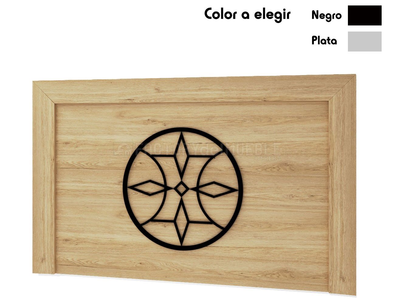 Cabecero roseta roble