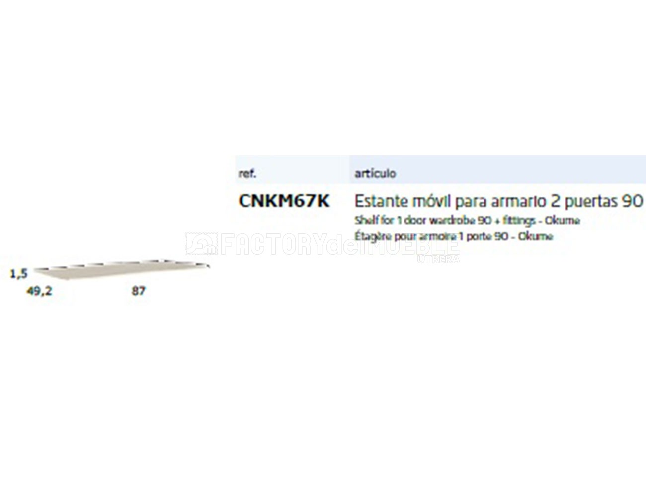 Cnkm67k estante movil para aramrio 2p  90