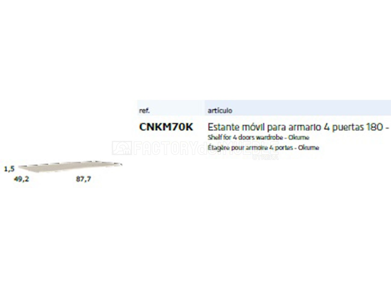 Cnkm70k estante movilpara armario4p 180