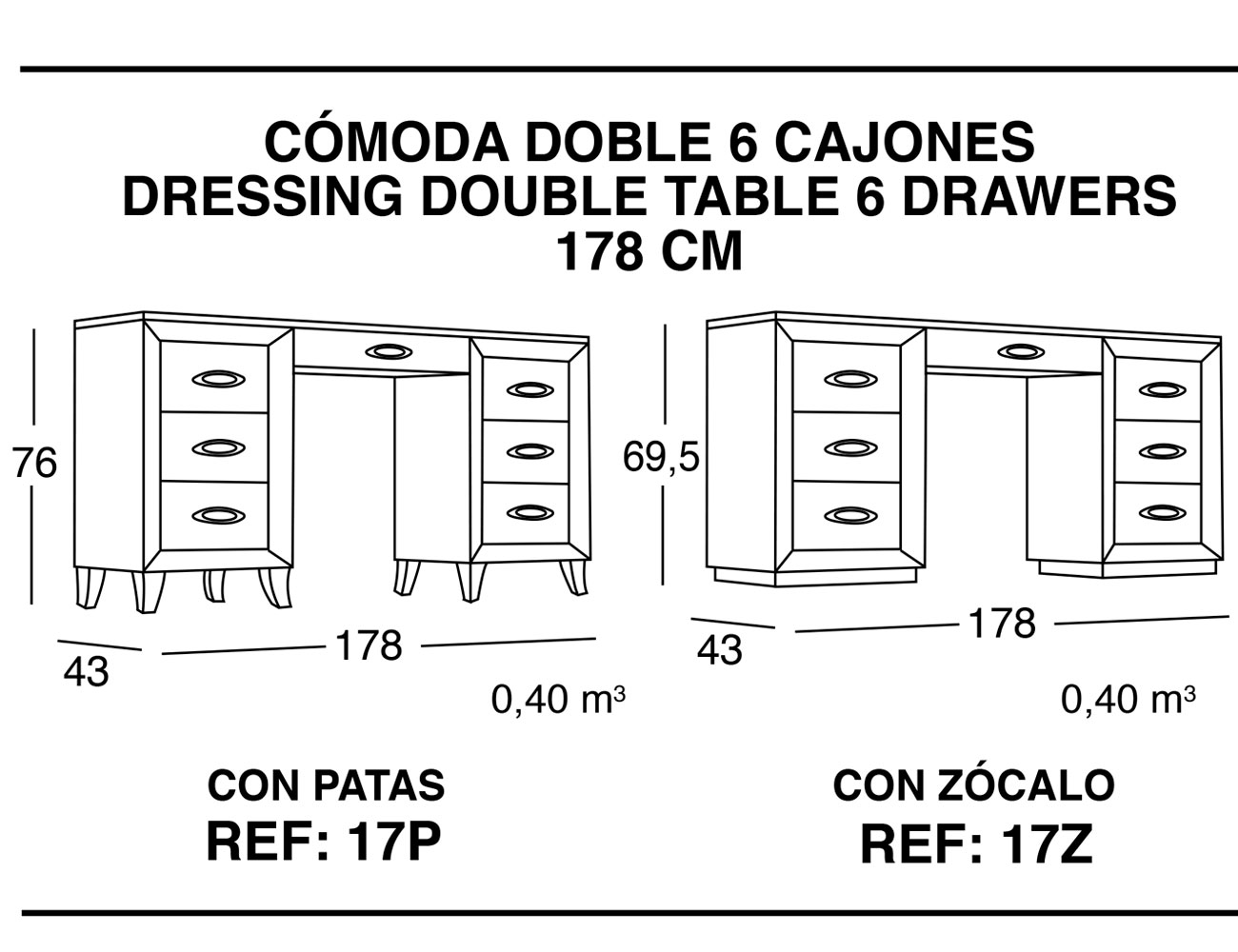 Comoda 6 cajones 178