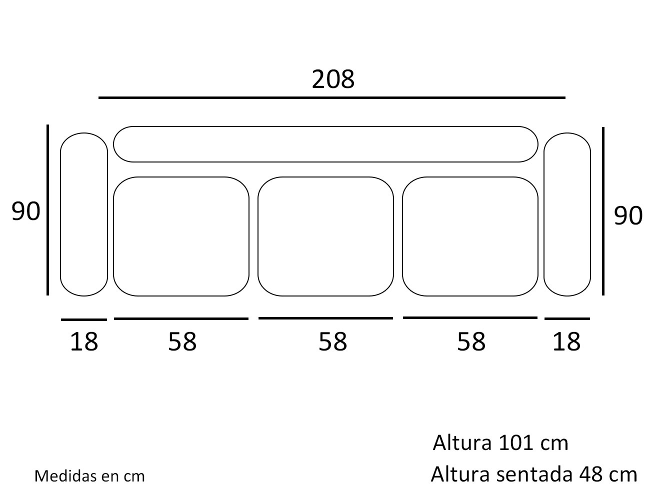 Croquis sofa 3 asientos