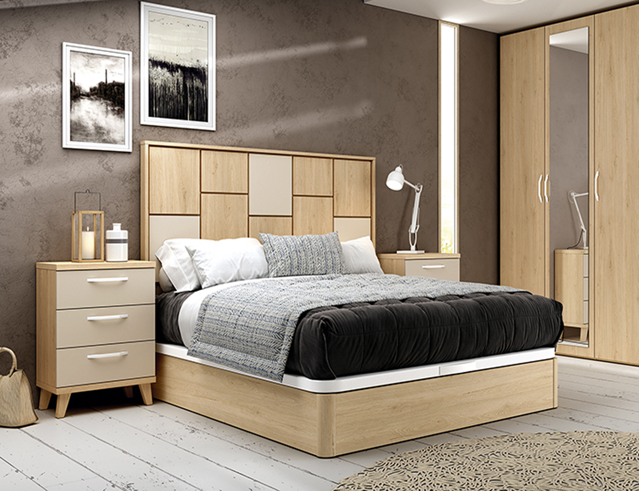 Cómoda de 6 cajones con mesa de grano de madera y cajón blanco, cómoda de  dormitorio con asas y patas de madera maciza, armario de almacenamiento  alto