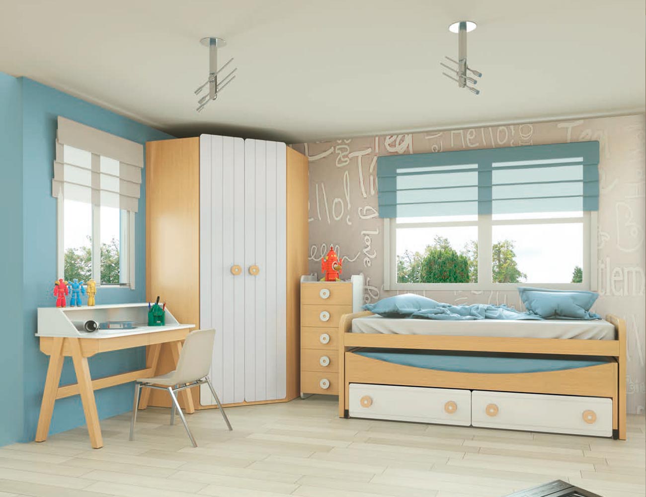 Dormitorio juvenil madera 122