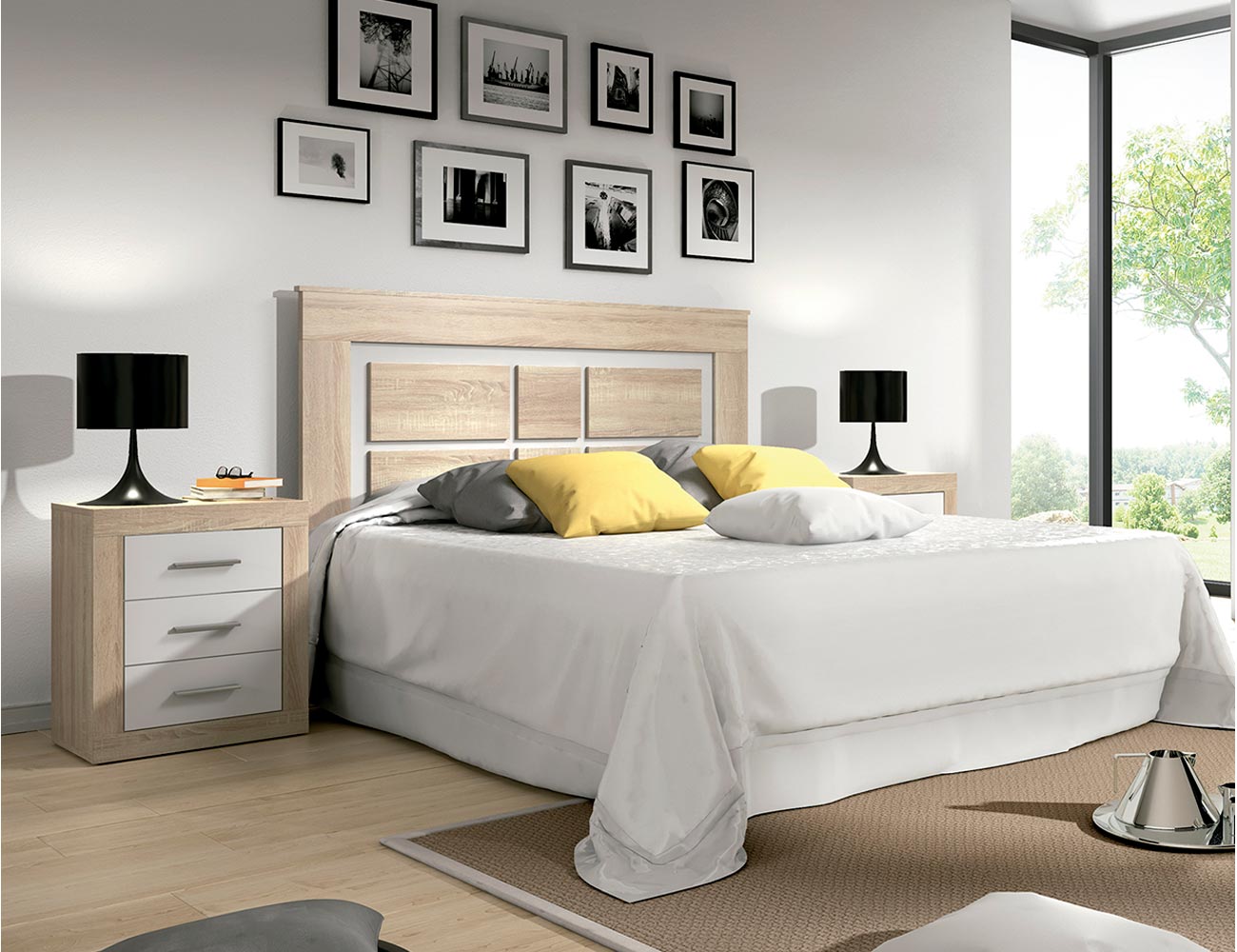 Dormitorio matrimonio estilo moderno cambrian-blanco (2134)