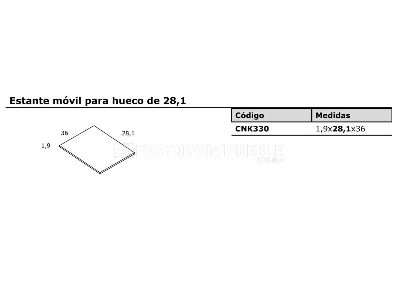 Estante hueco 28