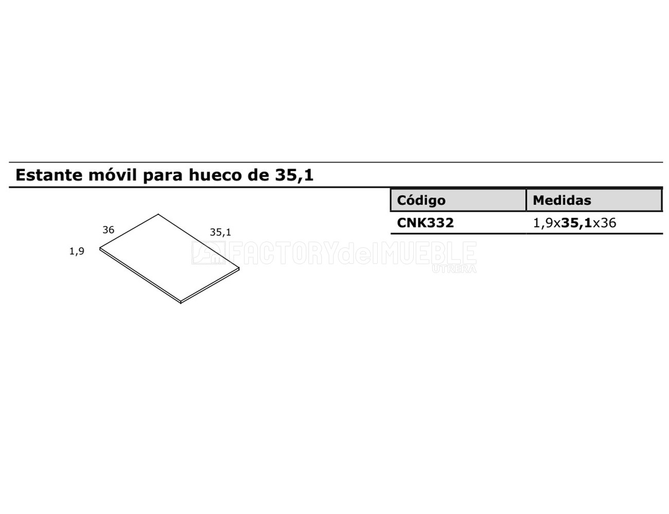 Estante hueco 35