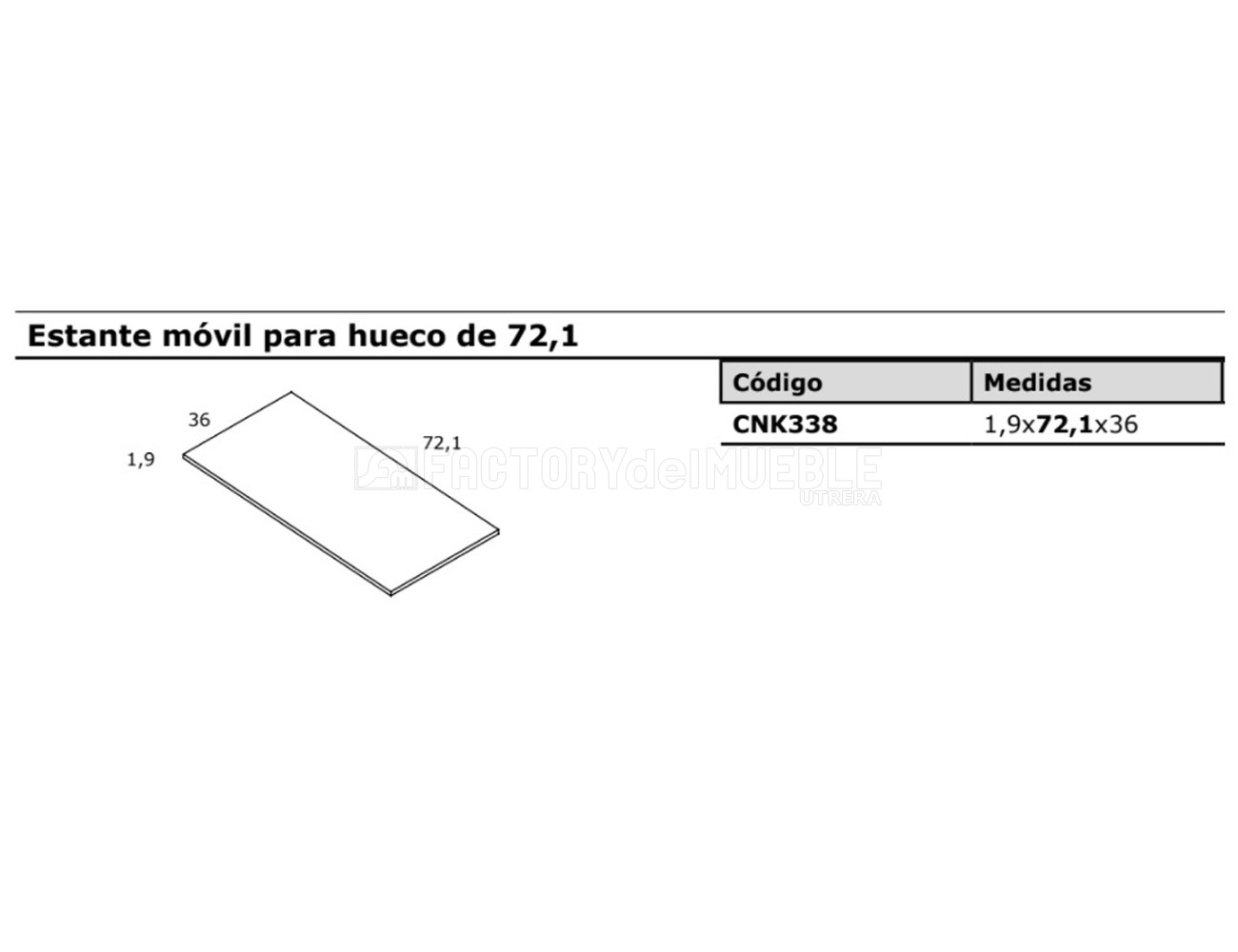 Estante hueco 72