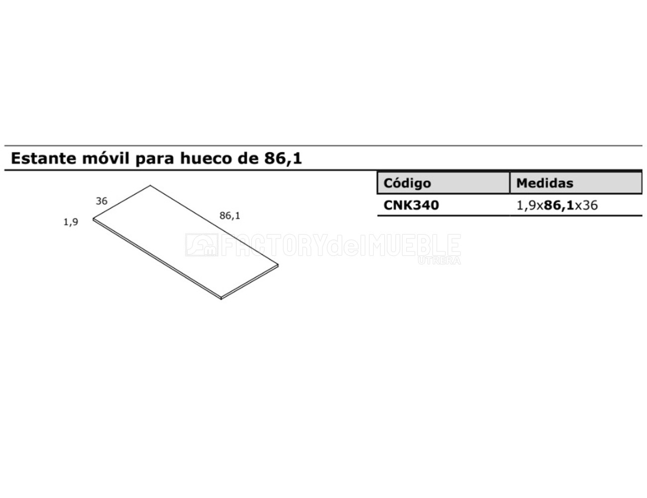 Estante hueco 86