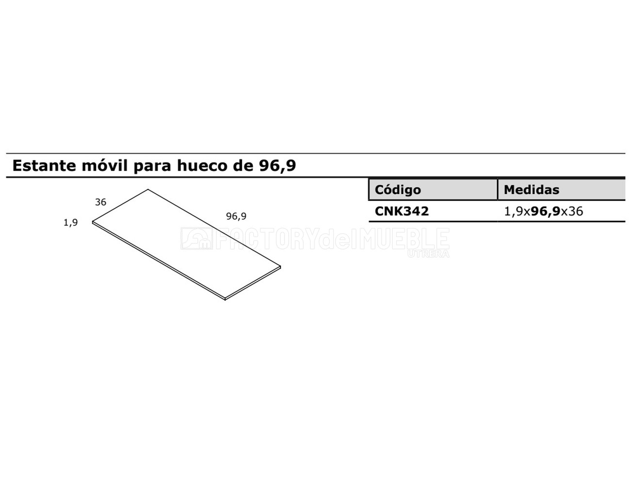 Estante hueco 96