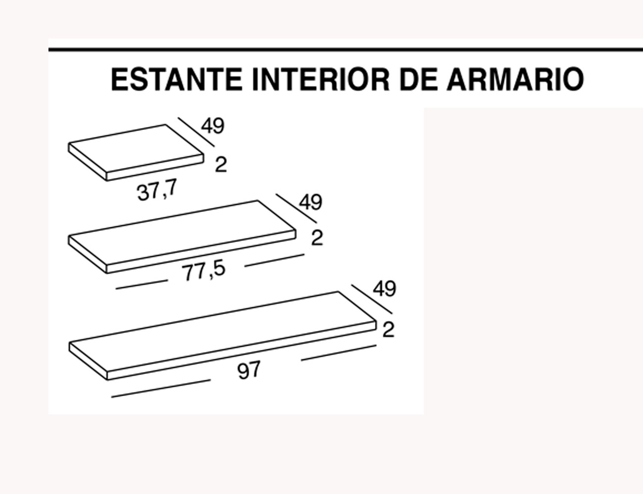 Estante interior armario