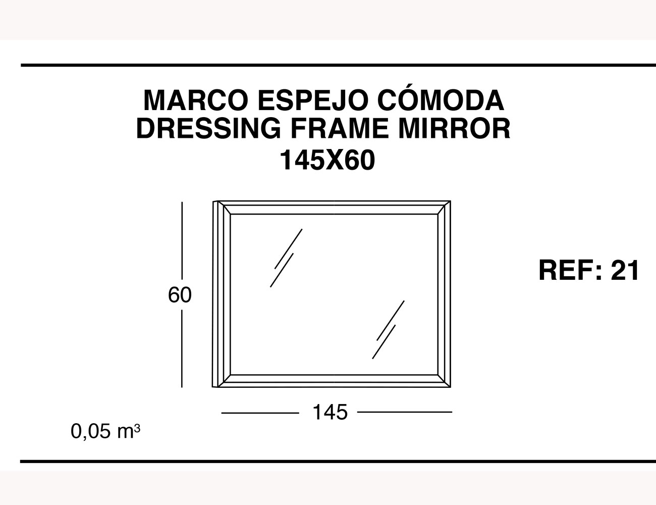 Marco espejo comoda 145 60