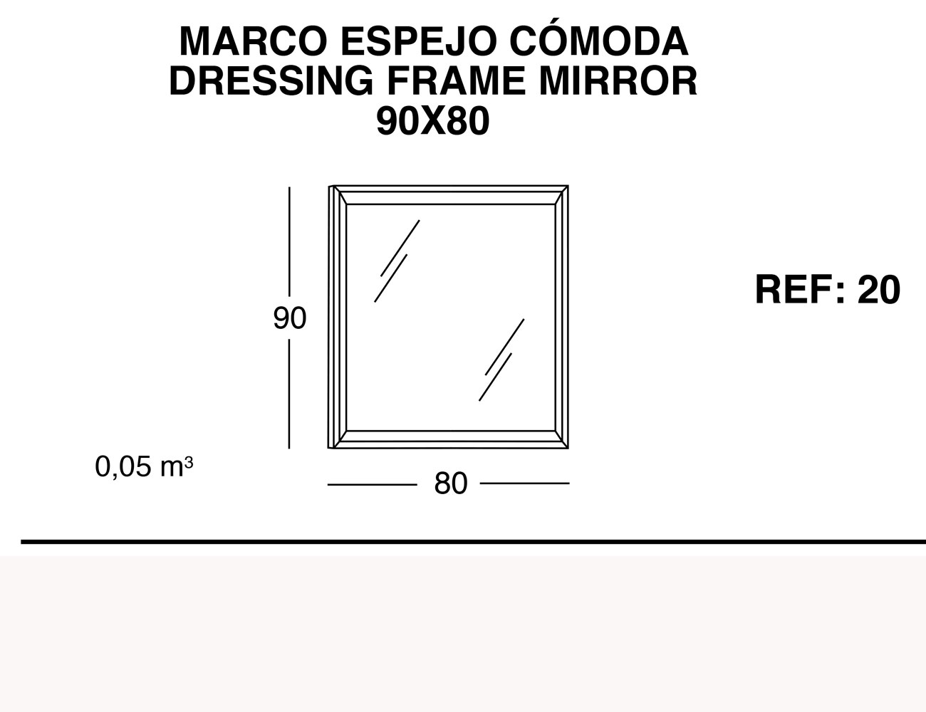 Marco espejo comoda 90 80