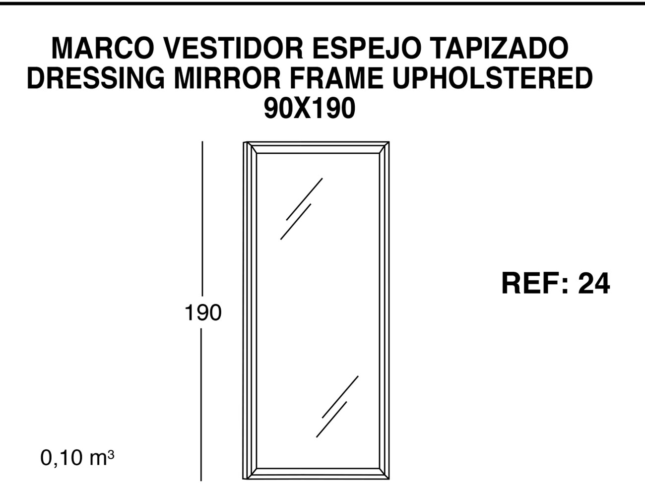 Marco vestidor espejo tapizado