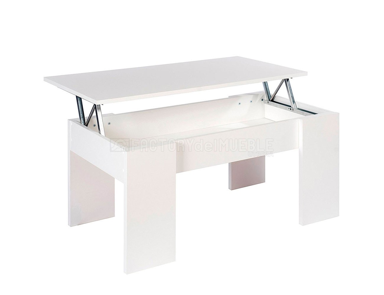 Mesa de centro elevable en blanco