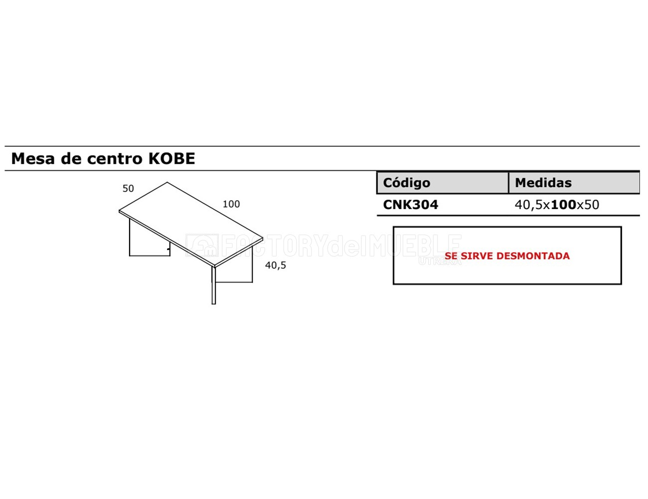 Mesa centro kobe