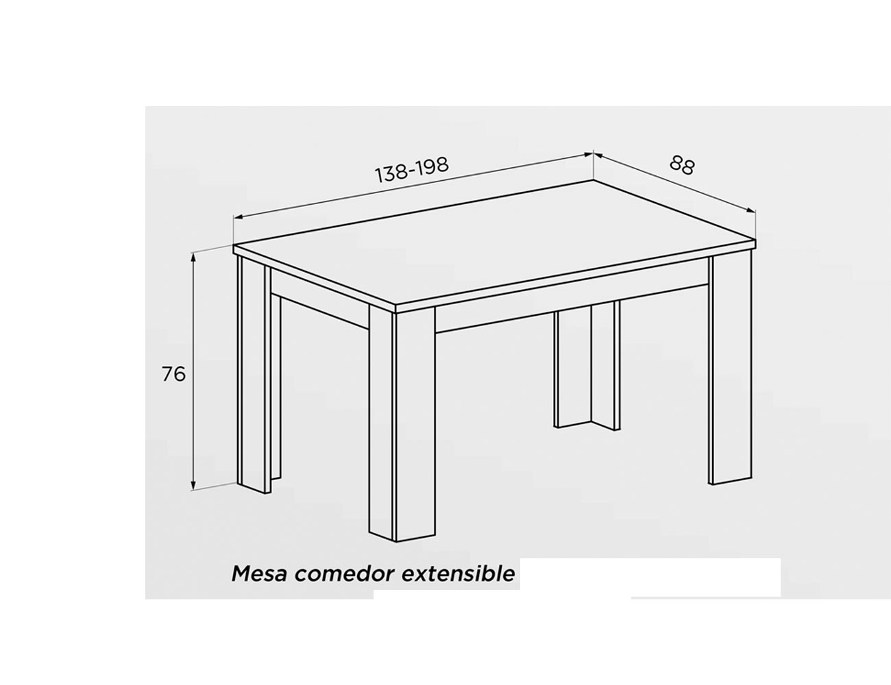 Mesa comedor extensible