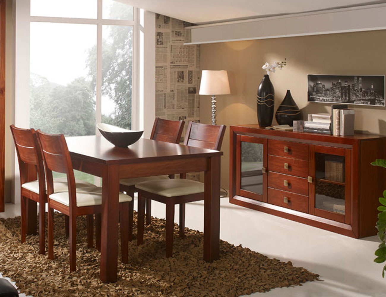Mesa comedor extensible color nogal en madera (7112) | Factory del ... Mesa comedor extensible color nogal en madera (7112) | Factory del ...