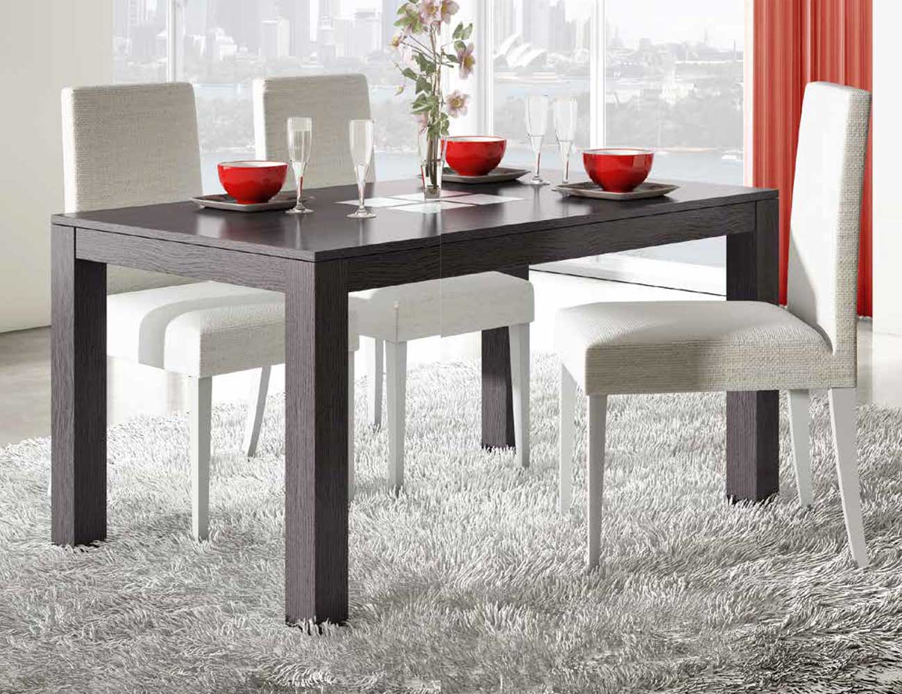 Mesa de salón comedor extensible moderna (2438) Factory del Mueble Utrera Armario Fruteira ~ Mesa de salón comedor extensible moderna (2438) Factory del Mueble Utrera