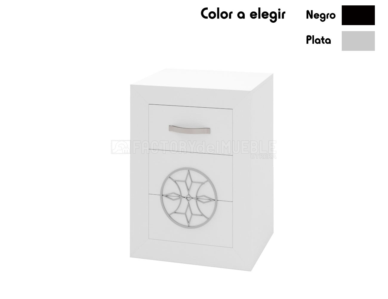 Mesita de noche 3c blanca