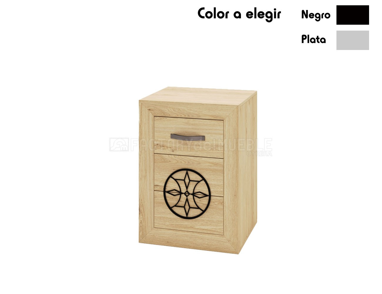 Mesita de noche 3c roble