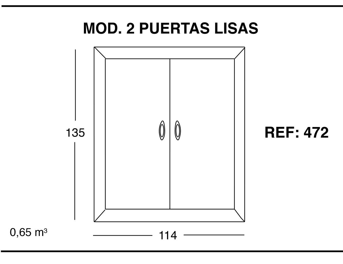 Modulo 2 puertas lisas 135 114