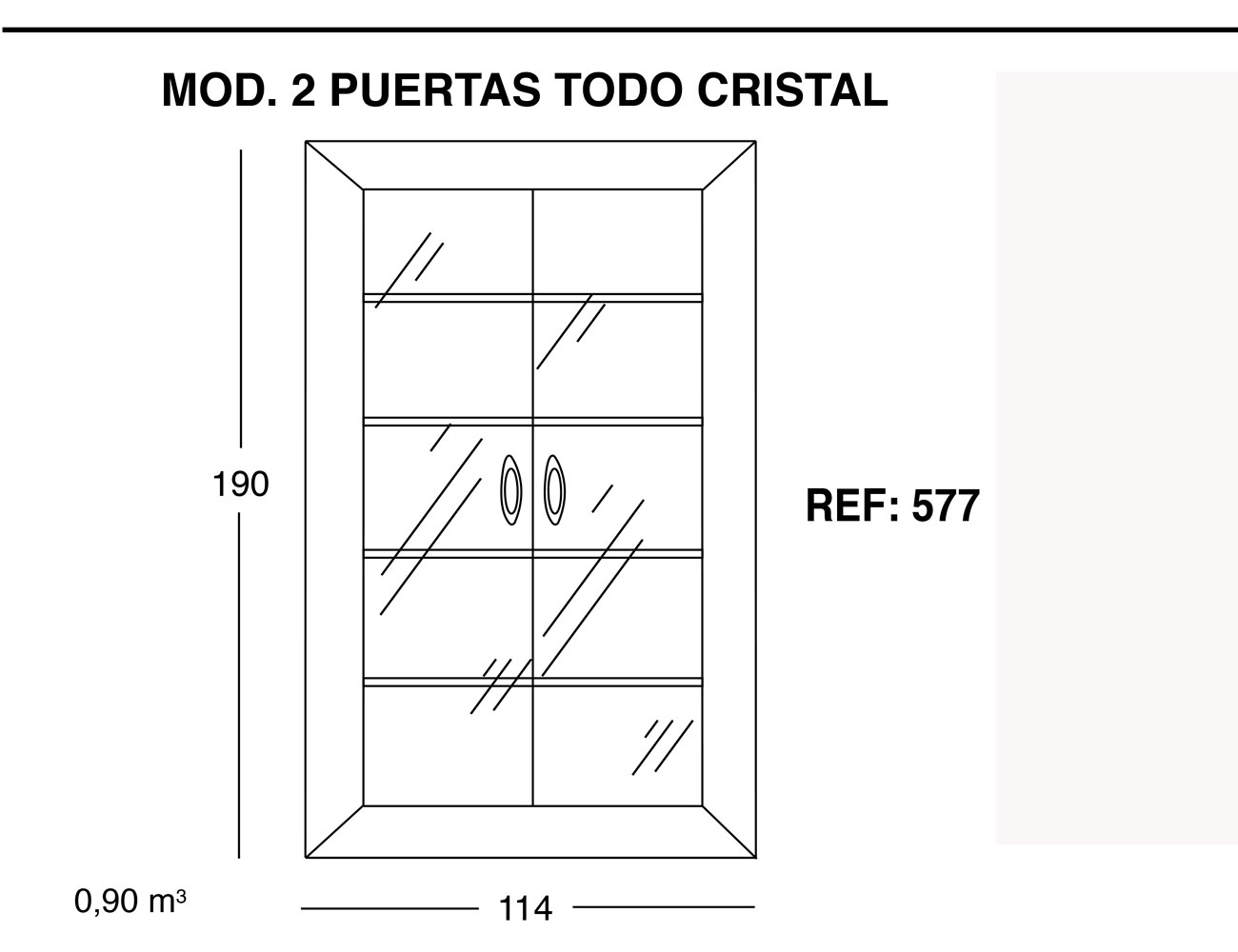 Modulo 2 puertas todo cristal 190 114