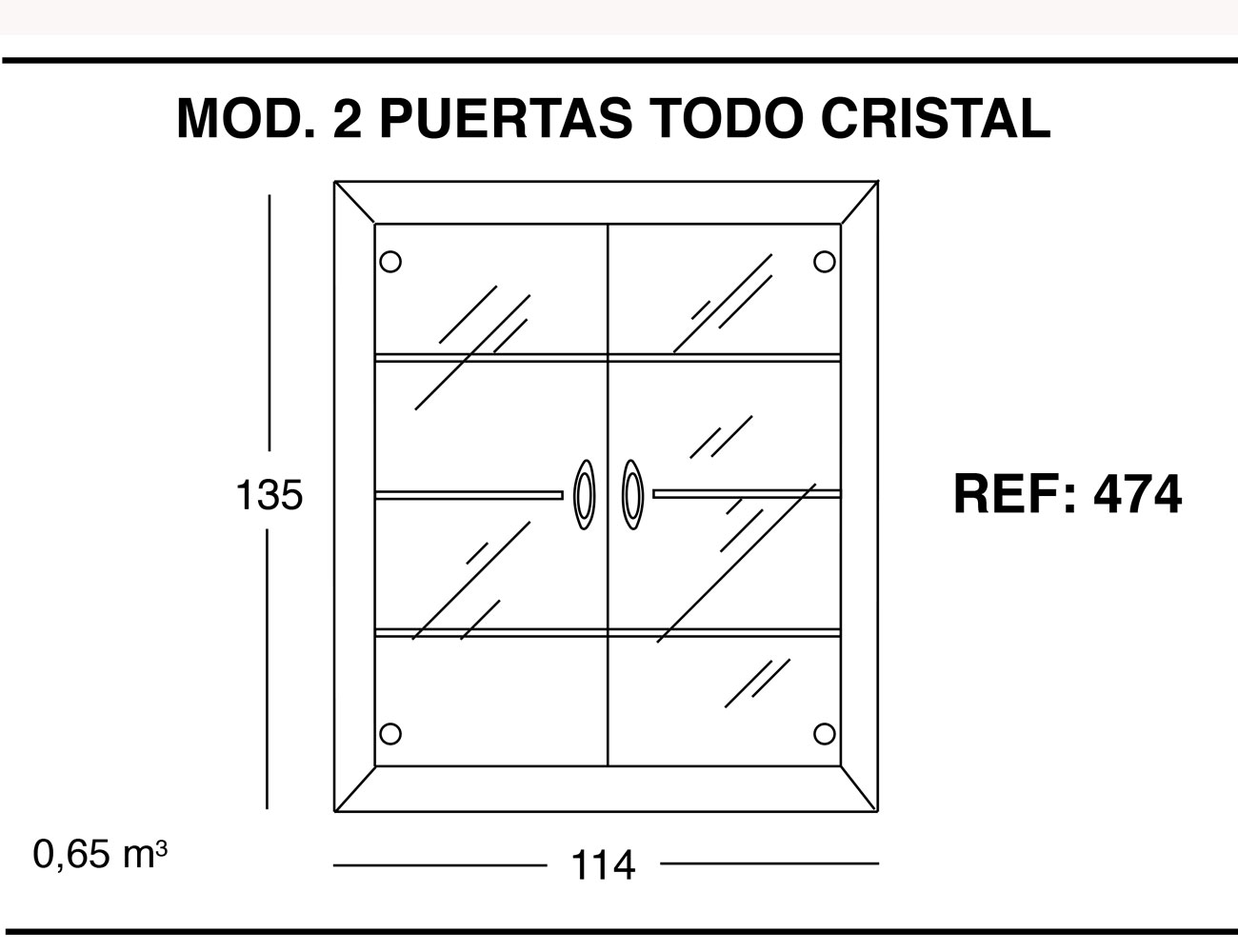 Modulo 2 puertas todo cristal