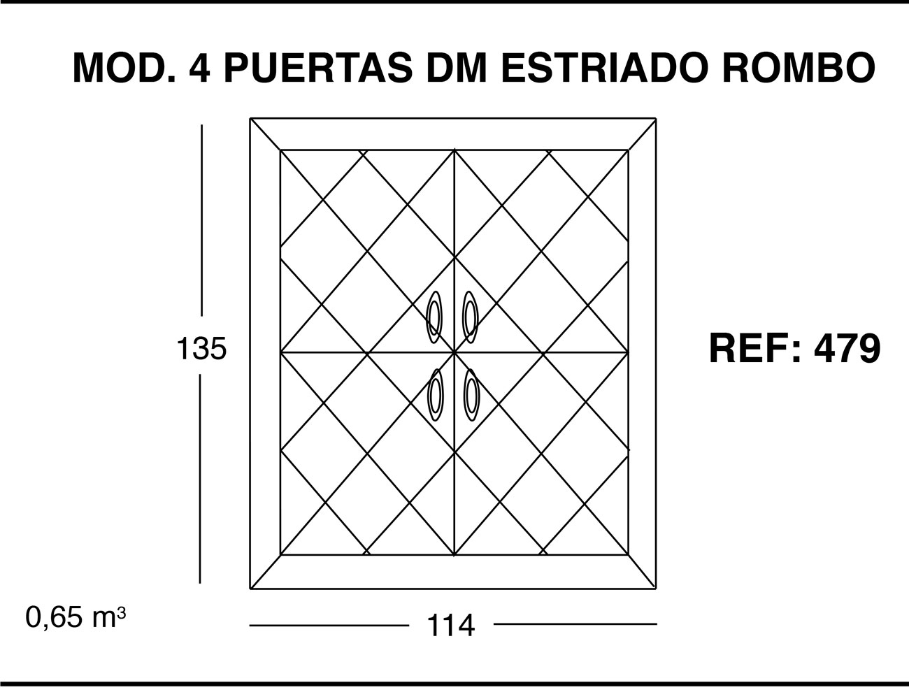 Modulo 4 puertas dm estriado rombo