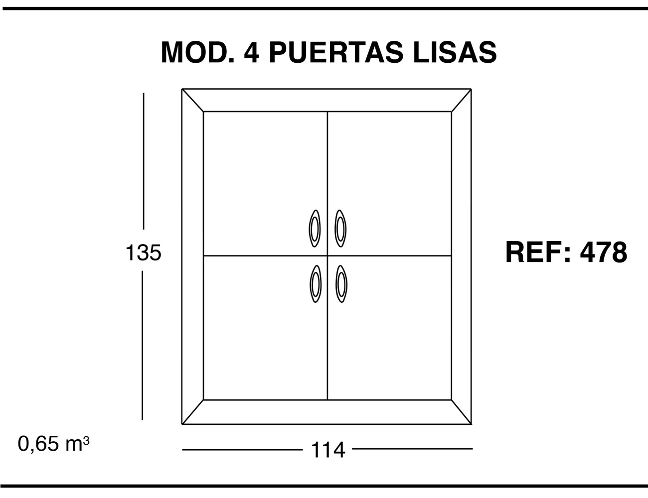 Modulo 4 puertas lisas