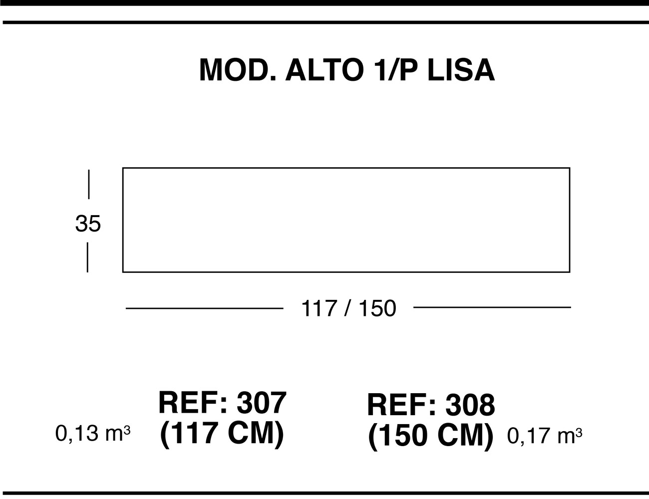 Modulo alto 1p lisa