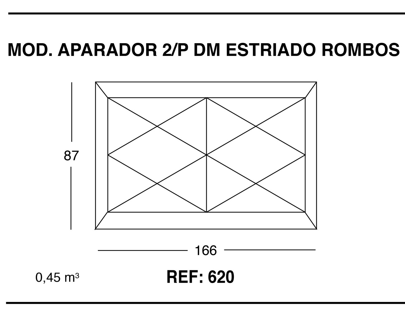 Modulo aparador 2p dm estriado rombos 87 166