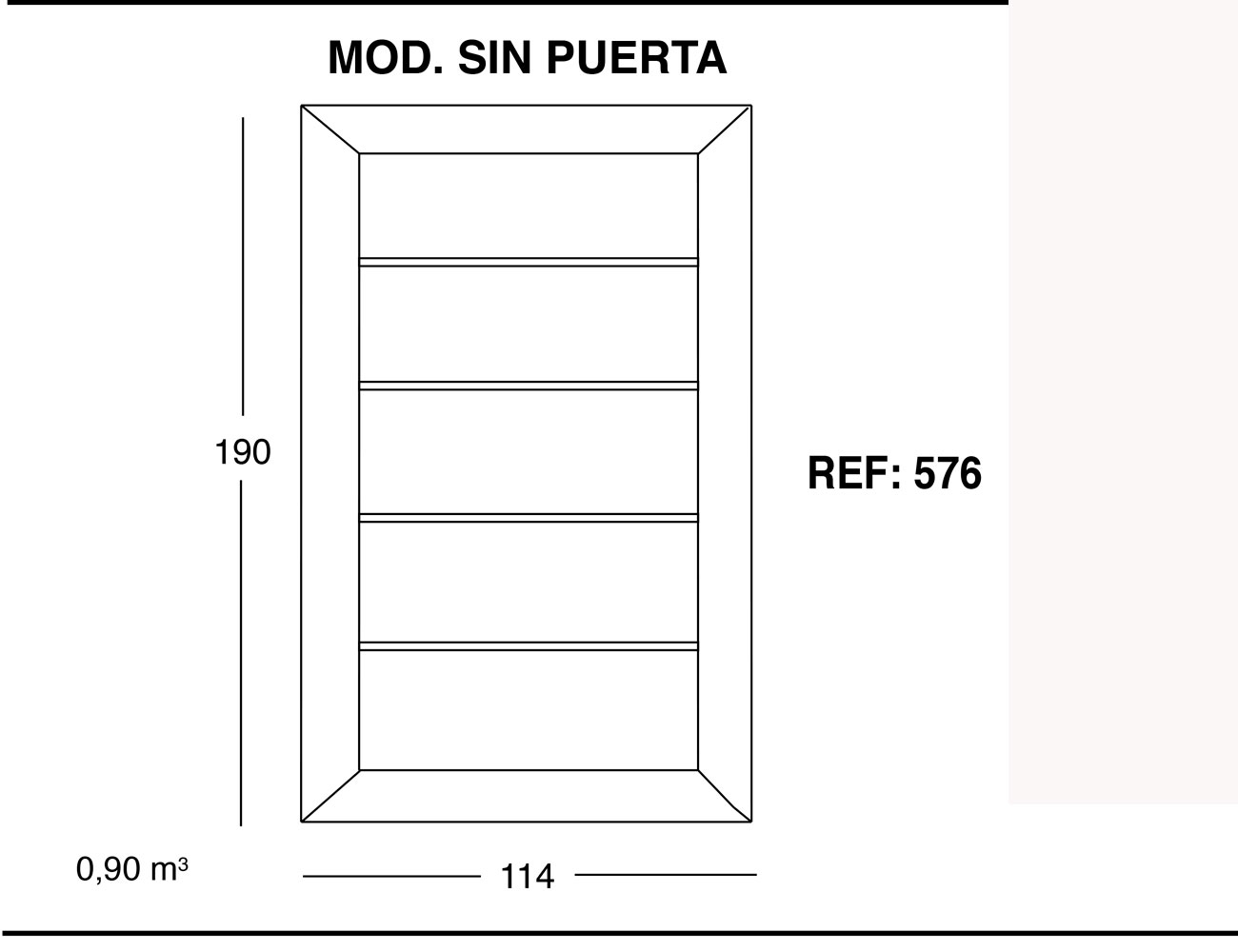 Modulo sin puerta 190 114