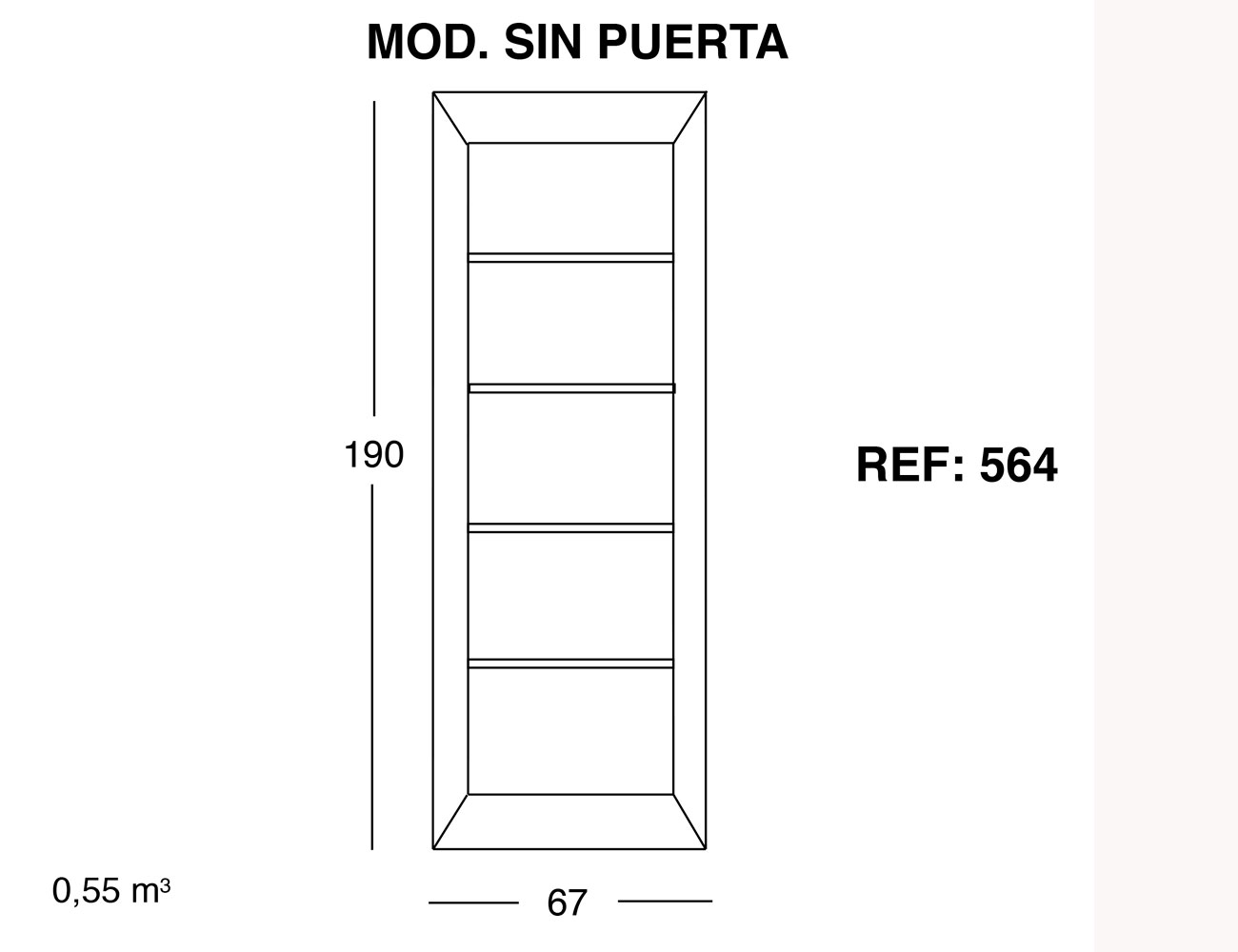 Modulo sin puerta 190 67