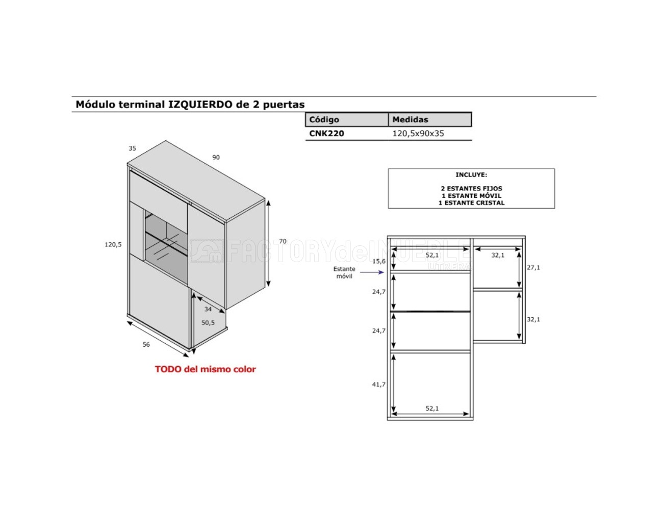 Modulo terminal izquierdo 2p