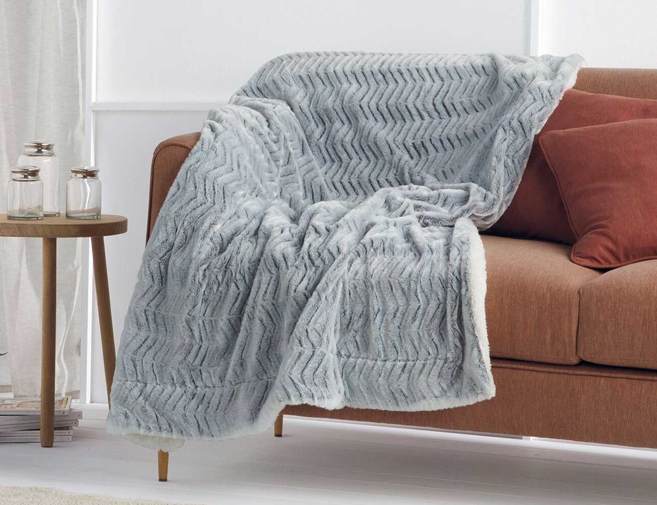 Plaid Erin Gris, manta de sofá (30501) Factory del Mueble Utrera