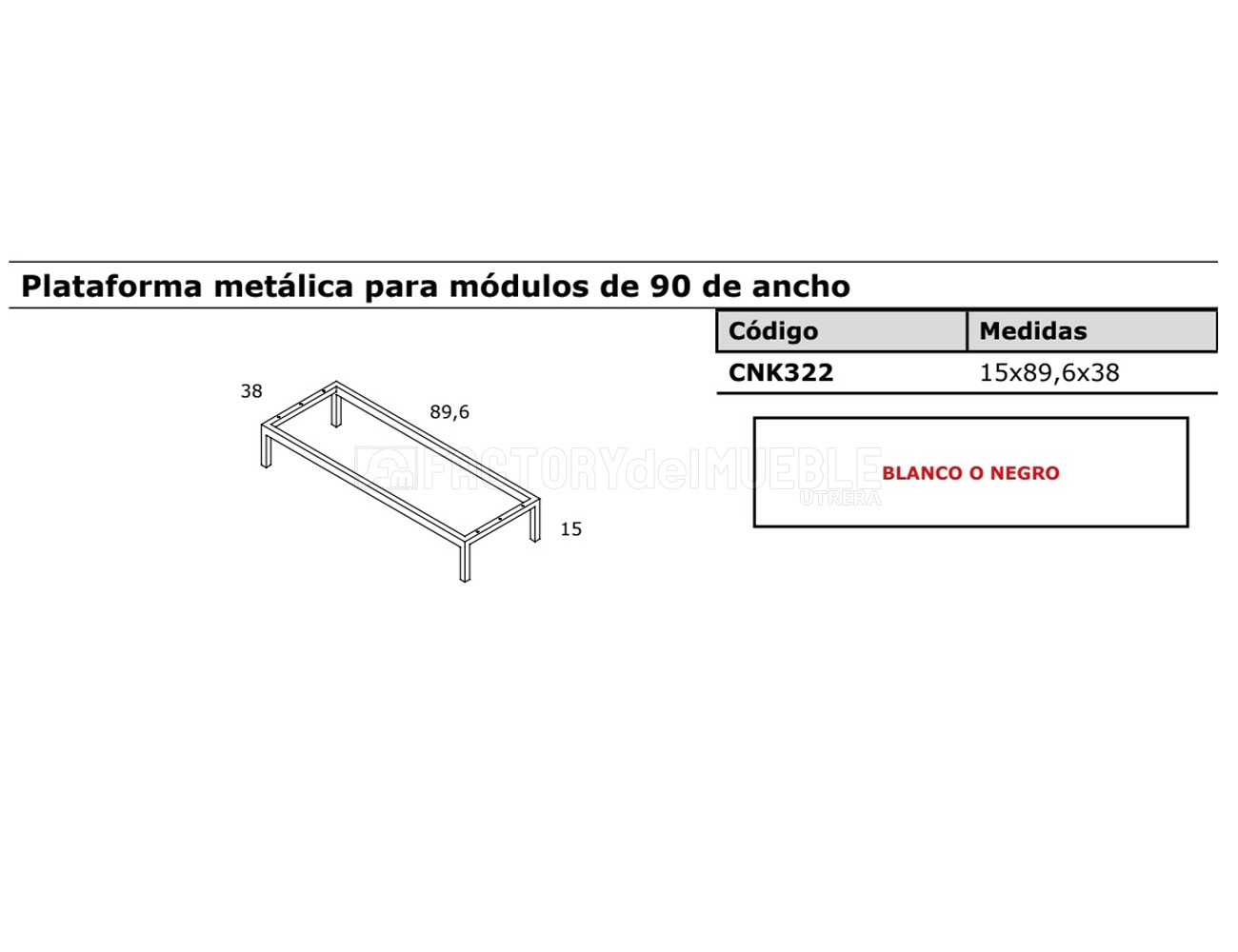 Plataforma metalica+modulos 90