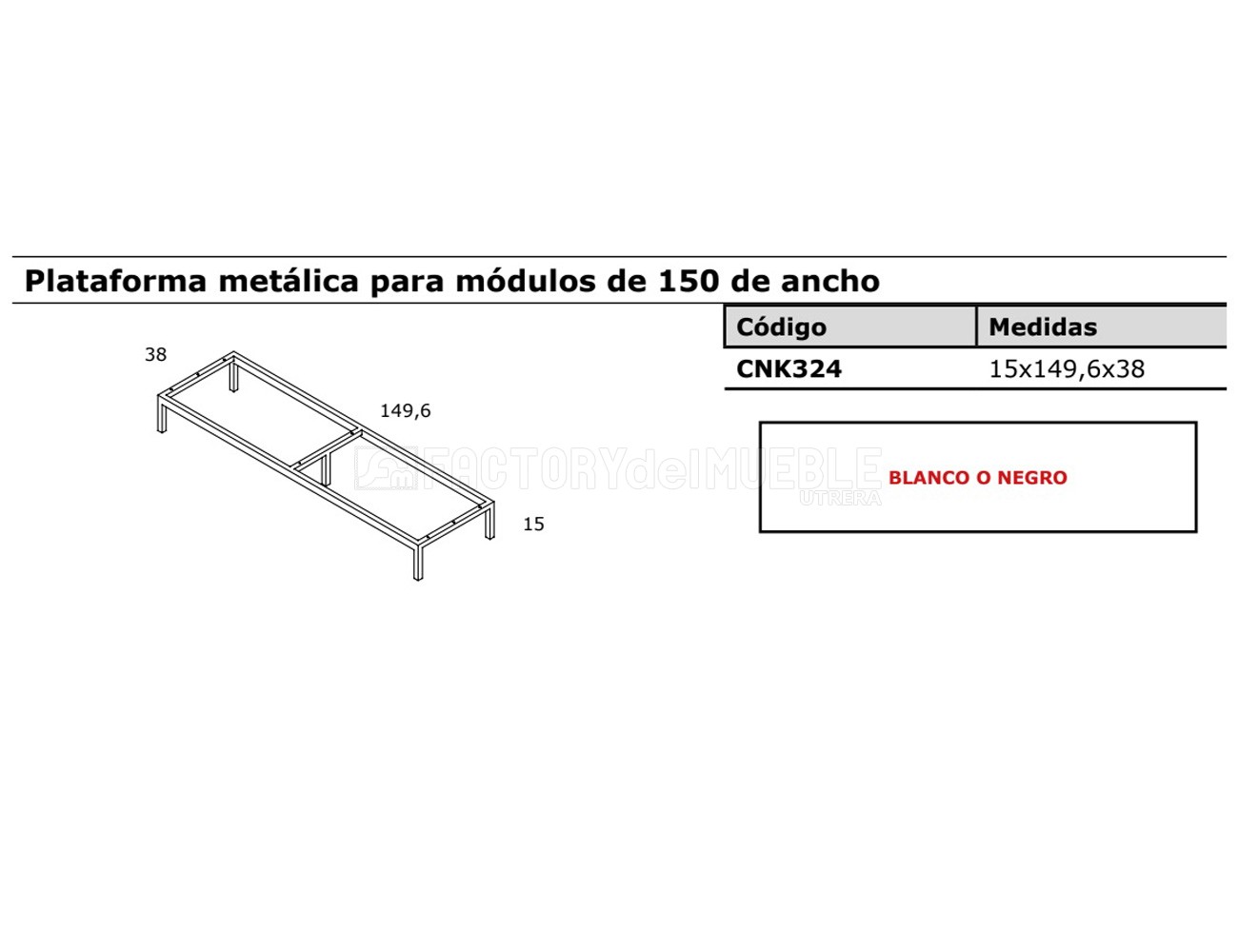 Plataforma metalica modulos 150