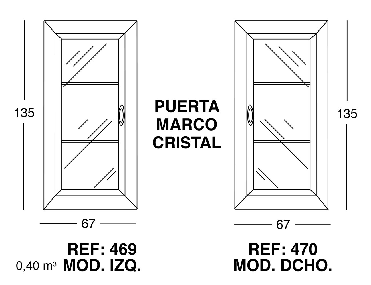 Puerta marco cristal