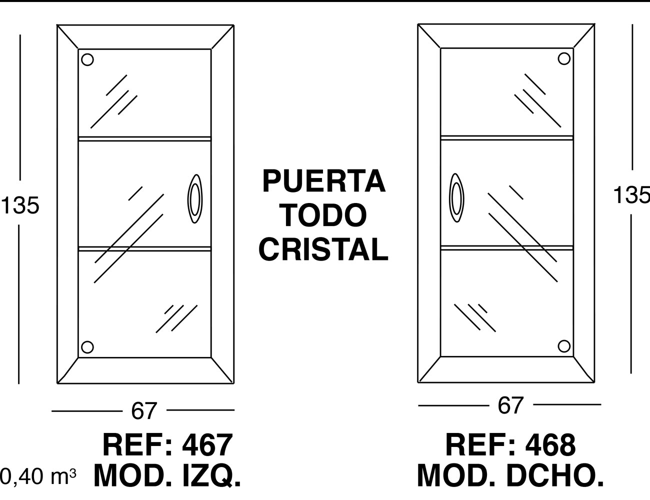 Puerta todo cristal