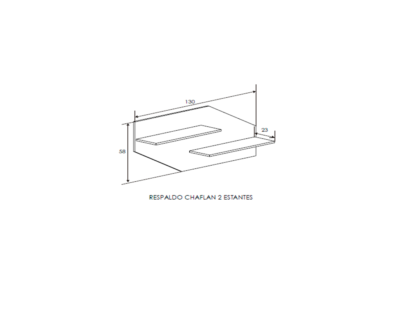 Respaldo chaflan 2 estante cambrian