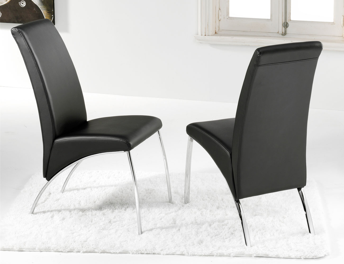 Pack de sillas comedor tapizada en polipiel con patas cromadas (2393 ... Pack de sillas comedor tapizada en polipiel con patas cromadas (2393 ...